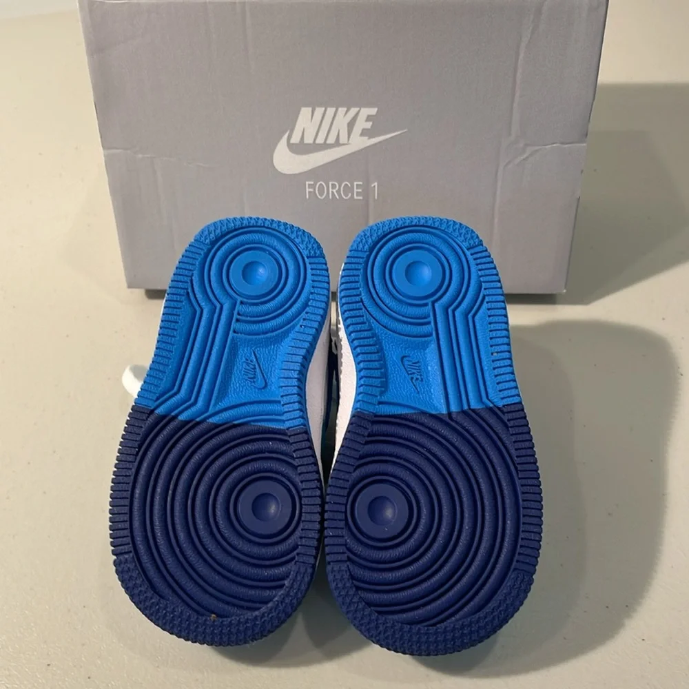NEW Nike Force 1 LV8 2 TD Toddler Shoes Blue White 5C NIB DX2165-100